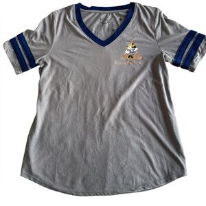 Walt Disney World Gray 50th Minnie Mouse Short Sleeve V-Neck Shirt Womens Medium